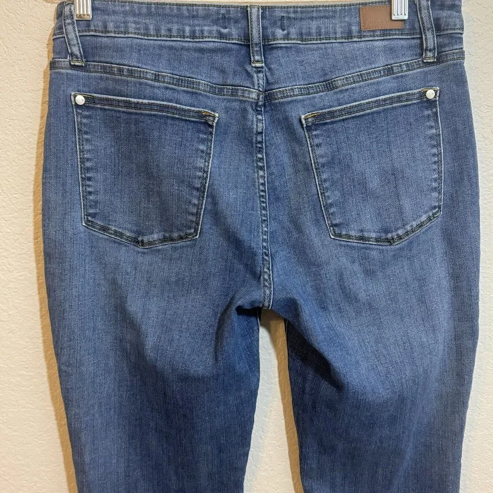 Judy Blue Jeans Womens 32 Blue Denim Relaxed Fit‎ Mid-Rise Skinny Crop